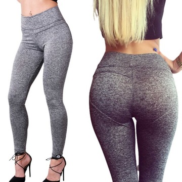 SEKSOWNE LEGGINSY DAMSKIE PUSH UP SZEROKI PAS M
