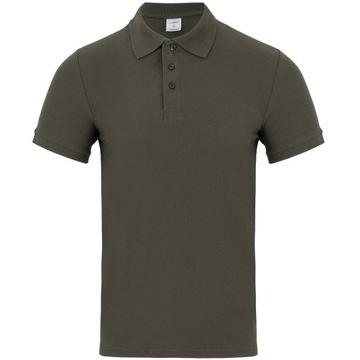 MĘSKA KOSZULKA POLO GŁADKA SPORT KHAKI BLUZKA XXL