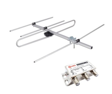 Zestaw Tv REPUBLIKA Antena VHF Corab Antena MUX-8 + zwrotnica CORAB