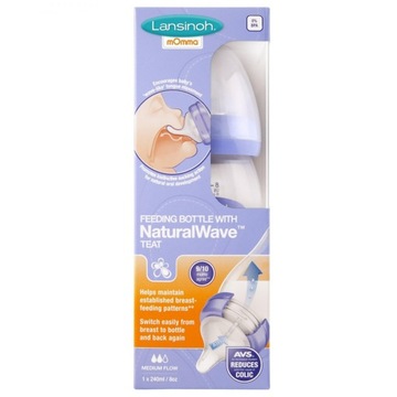 LANSINOH BUTELKI ZE SMOCZKIEM NaturalWave 2x 240ml