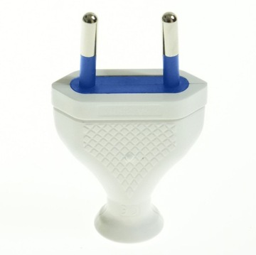 Съемная плоская вилка 2,5А/250В, класс II и WT-1/2,5А W-99524 БЕЛАЯ