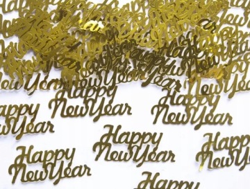 Конфеті PartyDeco Happy New Year золоті 4x2 см 3 г Вечірка