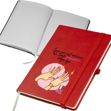 ZESZYT NOTES A5 144 NOTATNIK PLANER Z WZOREM NADRUK LOGO DLA MANIKIURZYSTKI