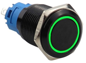 WŁĄCZNIK PRZYCISK 16MM CHWILOWY RESET MONOSTABILNY 12V LED WANDALOODPORNY