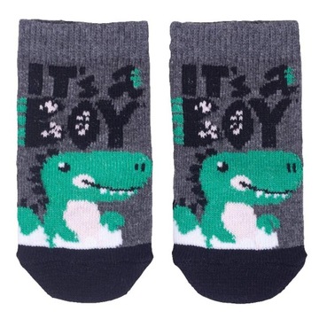 SKARPETKI 74-80 dla dzieci BAWEŁNIANE wzorowane 6-9 m dinozaury