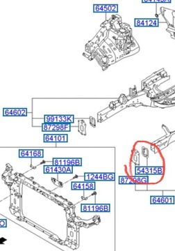 VÝZTUHA PODÉLNA VÝZTUHA PŘEDNÍ LEVÝ HYUNDAI IX35 64748-2S000