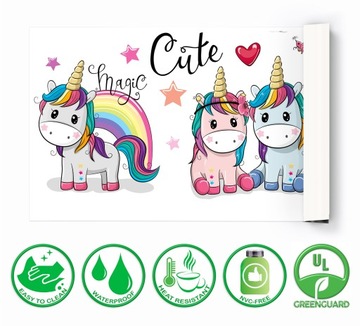 Защитный коврик на стол 90х45 единороги