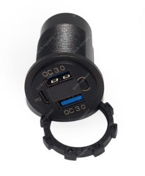USB-разъем для зарядки 2x QC3.0 36 Вт + PD 55 Вт 12–24 В Вольтметр