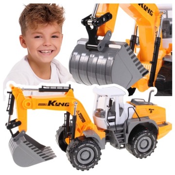 KOPARKA 45 CM AUTO MASZYNA BUDOWLANA ŁADOWARKA NAPĘD RUCHOME CZĘŚCI PREZENT