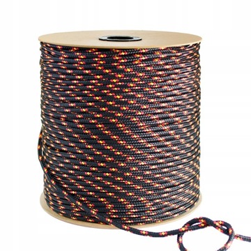Lina polipropylenowa żeglarska pleciona czarna 6mm 45m