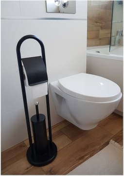 ПОДСТАВКА ДЛЯ ТУАЛЕТНОЙ БУМАГИ, ЧЕРНАЯ, ЩЕТКА