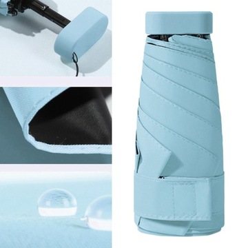 Дорожный зонт от солнца портативный светло-синий