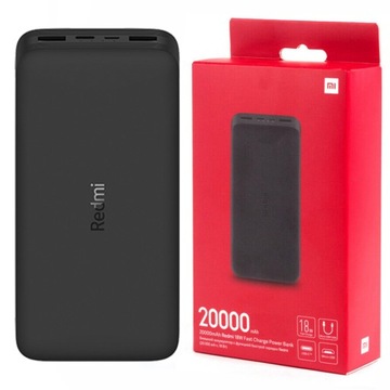 XIAOMI Fast Charge Power Bank 20000 мАч Черный 2xUSB 1x USB C Быстрая зарядка