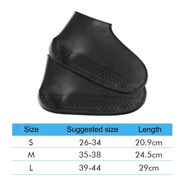 Wodoodporne silikonowe ochraniacze na buty na deszczowe buty rowerowe w kolorze czarnym M