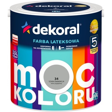 DEKORAL Moc Koloru Farba Szara Eminencja 2,5l