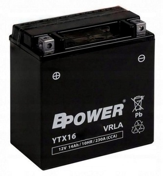 Akumulator Bpower AGM YTX16 READY 14Ah 230A