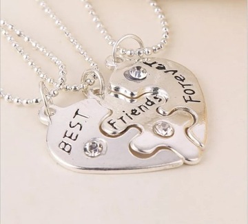 Ожерелье в виде треугольника и сердца BEST FRIENDS FOREVER