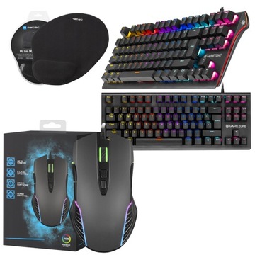KLAWIARURA MECHANICZNA MYSZKA GAMINGOWA RGB ZESTAW