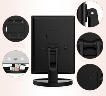 КОСМЕТИЧЕСКОЕ ЗЕРКАЛО 22 СКЛАДНЫЕ СВЕТОДИОДЫ x1 x2 x3 ПОДСВЕТКА 3 ЦВЕТА