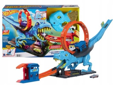 HOT WHEELS DINOZAUR ZESTAW TORÓW PĘTLA T-REXA + AUTKO