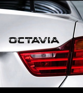 Emblemat z szablonem znaczek logo litery napis SKODA OCTAVIA na tył