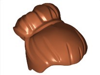 Lego Nowe Włosy damskie Długie Duży Kok Dark Orange c. pomarańczowe 27186
