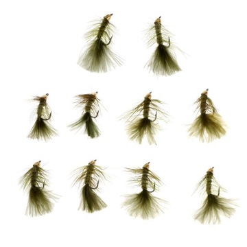 Набор из 10 симуляций Woolly Buggers Olive