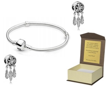 Bransoleta SREBRO 19cm do CHARMS + GRATIS B181
