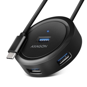 AXAGON круглый 4-портовый концентратор USB-C 3.2, micro USB, кабель USB-C 30 см