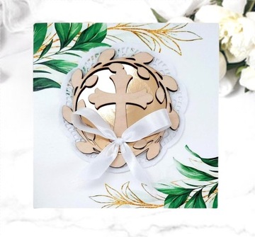 Pamiątka Komunii pudełeczko na gotówkę BIAŁE KRZYŻ