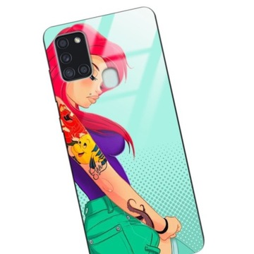 Etui GLASS do SAMSUNG A21S Hard Princess Wzory