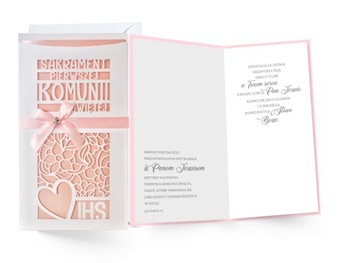 Pamiątka I Komunii Dla Dziewczynki Kartka Z Życzeniami Prezent Na Komunie