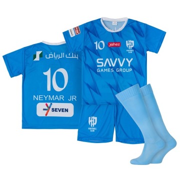 Komplet / strój piłkarski + getry NEYMAR JR AL HILAL 10 rozm. 134