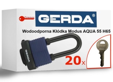 .20 KLUCZY. Kłódka GERDA Aqua Modus 55H65 WODOODPORNA + 20 kluczy
