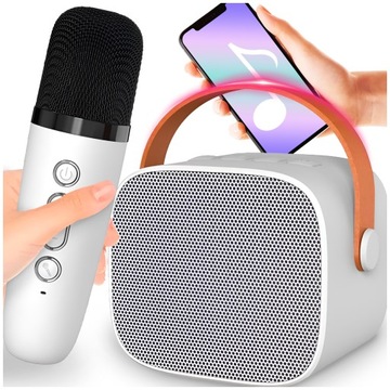 BEZPRZEWODOWY ZESTAW DO KARAOKE DLA DZIECI Z BLUETOOTH MIKROFON + GŁOŚNIK