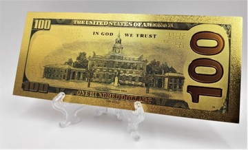 Красивая позолоченная банкнота номиналом 100 долларов Коби Брайант III