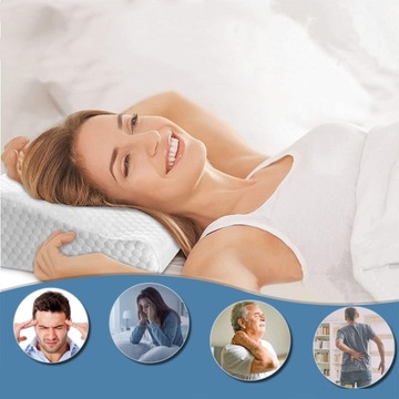 KRĘGOSŁUP ORTOPEDYCZNA PODUSZKA POD GŁOWĘ Z PIANKI MEMORY, ERGONOMICZNA