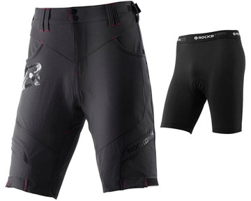 Rockbros Krótkie spodenki rowerowe z wkładką amortyzującą 4D Czarne 4XL