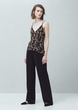 C1B007 ТОП С РЕМЕШКОМ MANGO__MF8, УЗОР ПЕРО_XS