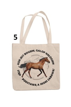 TORBA GRUBA WYTRZYMAŁA NADRUK KOŃ RÓŻNE NAPISY