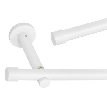 Karnisz nad okno pojedynczy biały - 19 mm / 180 cm