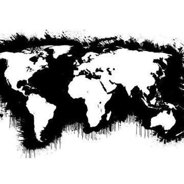 FOTOTAPETA 450x270 +KLEJ, Czarno-biała mapa świata