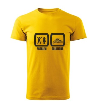 Koszulka T-shirt męska D629 PROBLEM? TRIATHLON żółta rozm M
