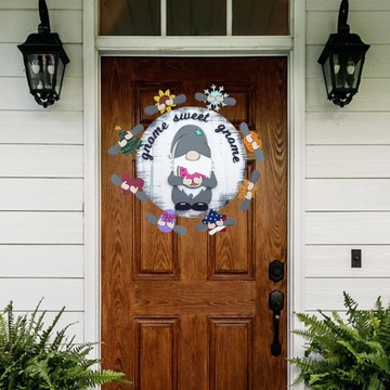 Wooden Door Hang Tag Plate Bathroom Toilet Door Decoration Creative Gnome