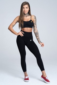 LEGINSY GYM GLAMOUR BEZSZWOWE CZARNE S