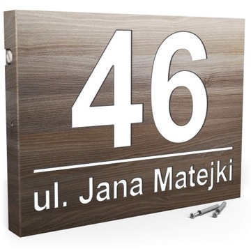 DUŻA TABLICZKA ADRESOWA Numer Domu 40x30 DYSTANSE