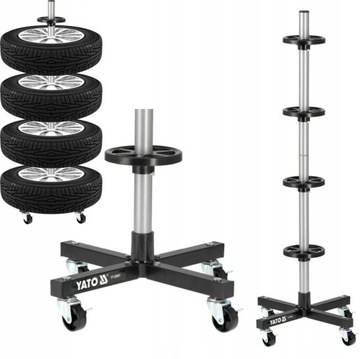 YATO MOBILNY STOJAK NA KÓŁKACH NA KOŁA WIESZAK NA OPONY FELGI YT-55691