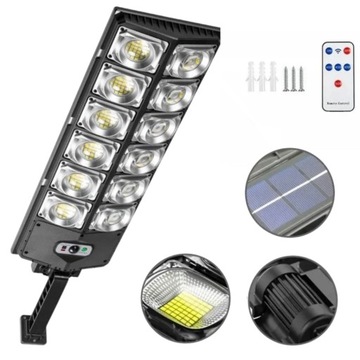 Lampa solar panel czujnik ruchu zmierzchu LED 160W