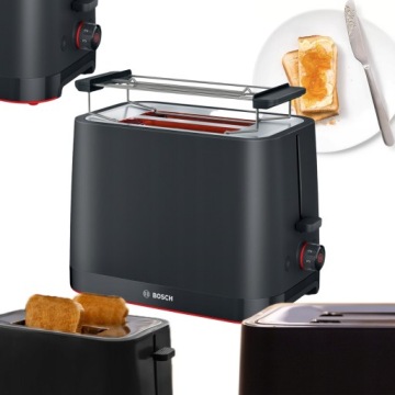 Toster Bosch MyMoment TAT3M123 950W 2 tosty Rozmrażanie Czarny