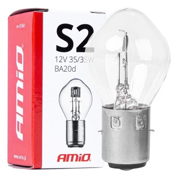 AMiO ŻARÓWKA HALOGENOWA BA20d 12V S2 35/35W MOTOR